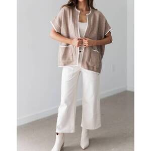 NEW IN FEBRUARY light the way poncho sweater in beige